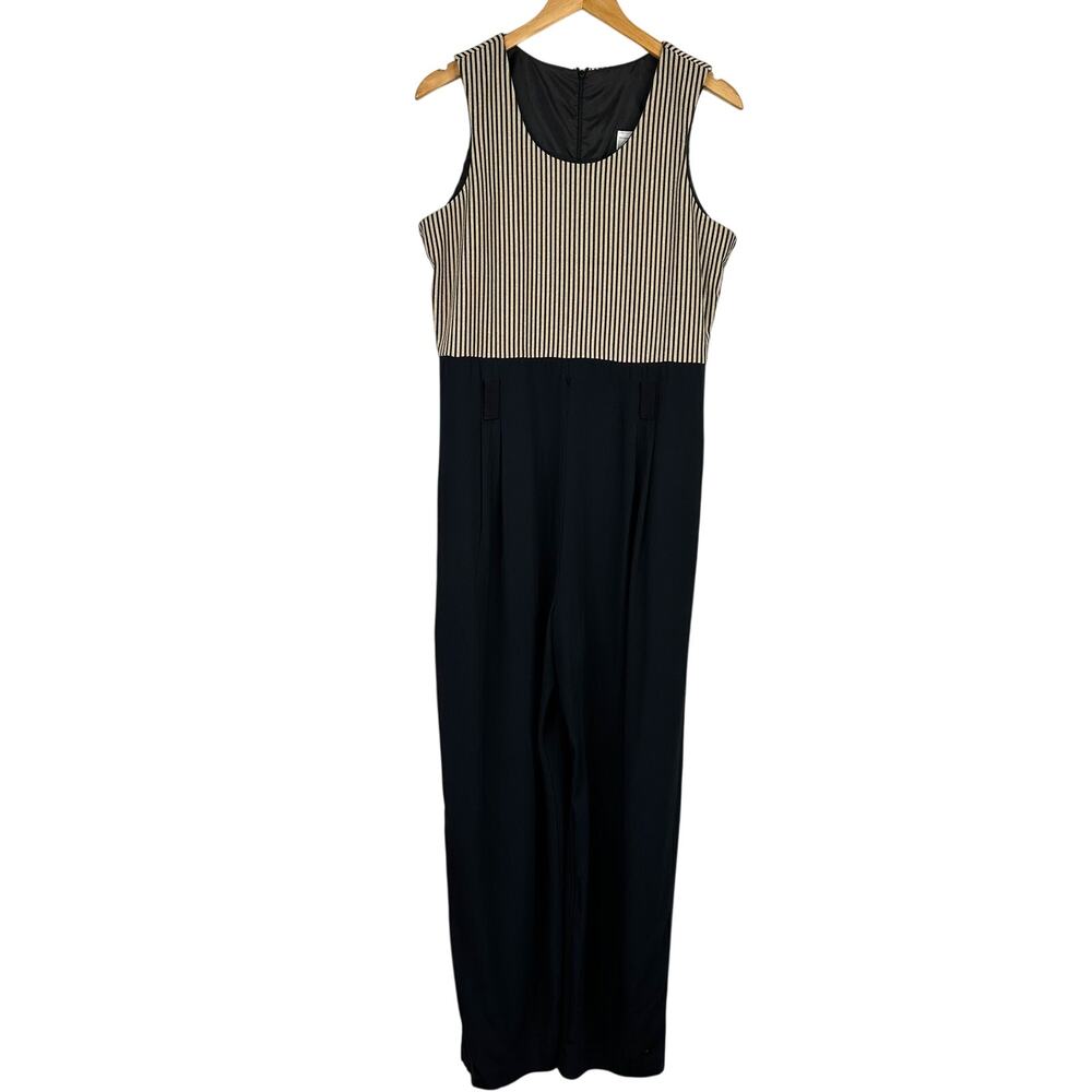 Joseph Ribkoff Gold & Black Sleeveless Jumpsuit